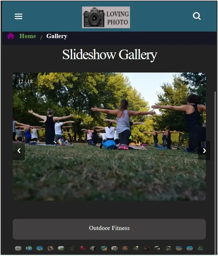 Photography website preview
